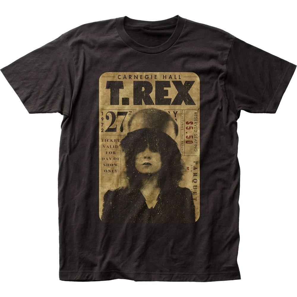 

T Rex Concert Ticket Mens T Shirt Music Classic Rock N Roll Band Tee New Black Unisex T-Shirt XXL