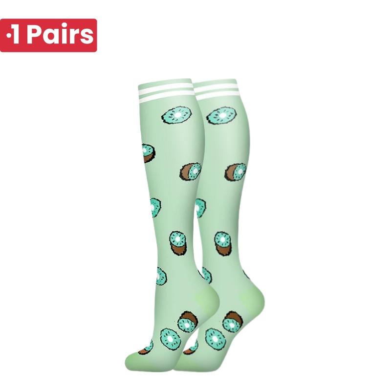 1 Pair Cute Cat Compression Socks Knee High 20-30 Mmhg Fit Medical Edema Diabetes Varicose Veins Running Sports Socks