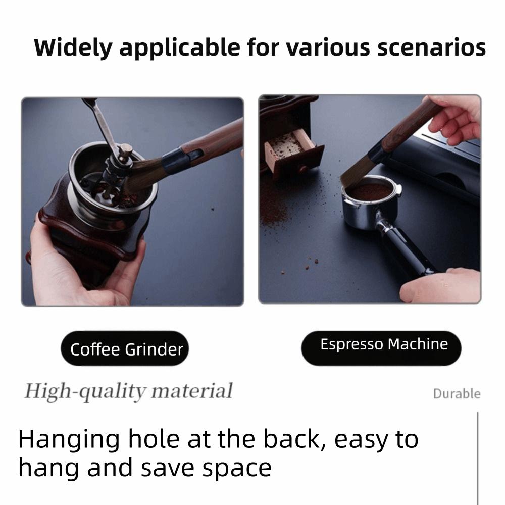 Flexible Coffee Cleaning Brush Wood-Grain Handle Coffee Grinder Cleaning Brush  Home Kitchen