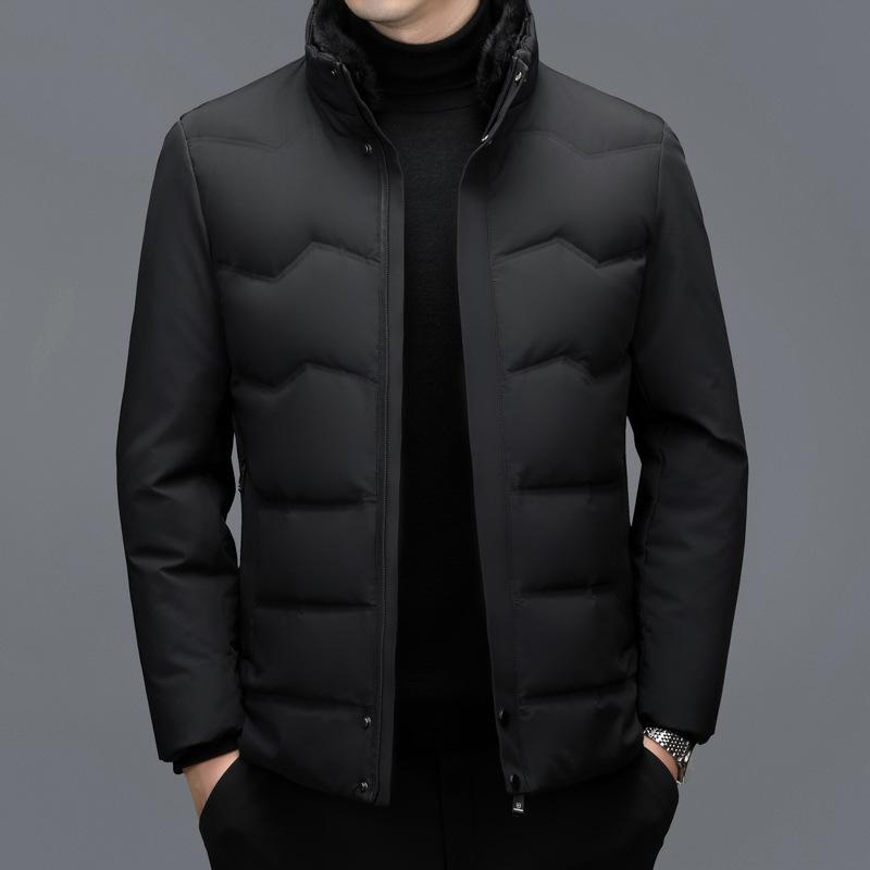 Thickened Down Jacket Men s Short Style Winter New Removable Hood White Duck Down Winter Warm Jacket M