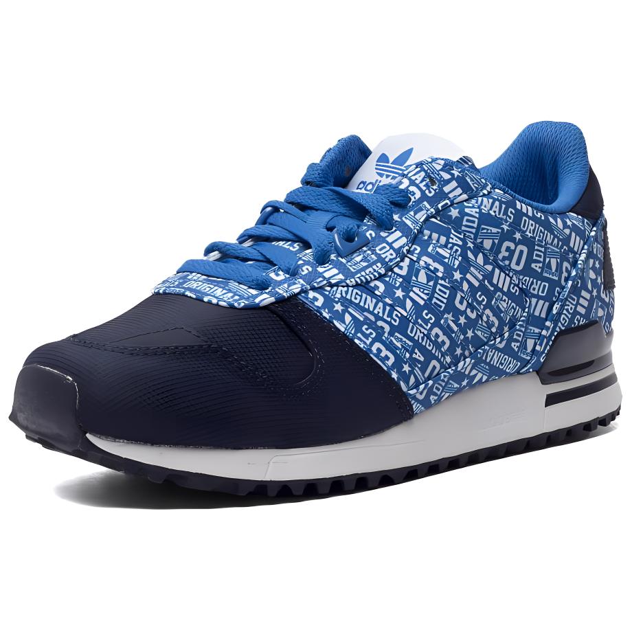 Adidas Originals ZX 700 Retro Lace-Up Slip-Resistant Durable Low-Top Lifestyle Shoes Unisex Sneakers Blue White G27065