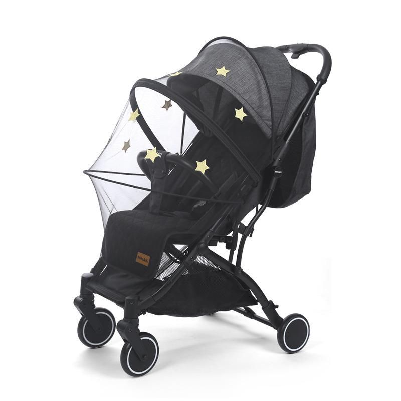 Universal Stroller, Mosquito Net, Full Cover Stroller, Children's Umbrella Cart with Mesh Yarn, Breathable High Landscape
