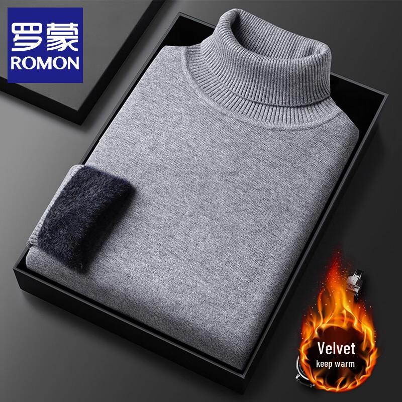 

Romon Men s Thickened Fleece-Lined Turtleneck Sweater 3XL