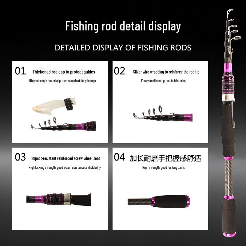 Universal Super Hard Carbon Fishing Rod - Stream, River, Ocean, Straight Handle Lure Rod