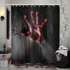 Halloween Shower Curtain, Cartoon Funny Skull Skeleton Dancing Bathroom Decor Curtains Halloween Party Retro Bath Curtain Fabric