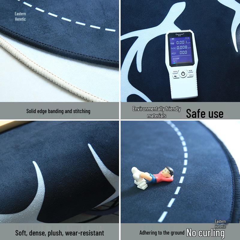 Round Waterproof Non-slip Rug for Living Room, Sofa, Coffee Table, or Bedroom