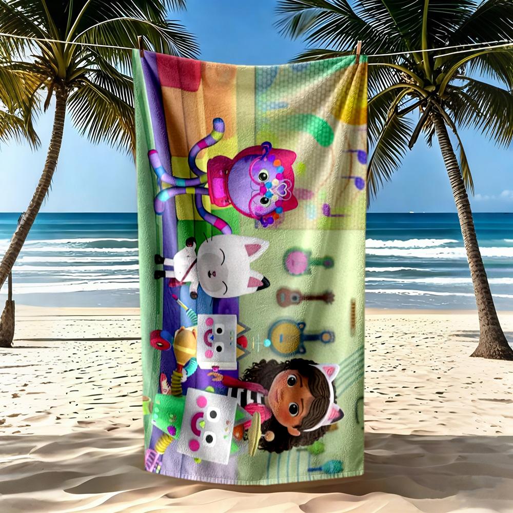 Cartoon Niedlich Gabbys8 Strandtuch Schnelltrocknend Weiche Mikrofaser Bequem Leicht Tragbar zum Schwimmen, Strand, Camping, Reisen, Strandzubehör, Fitnessstudio
