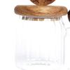 Airtight Glass Container with Wooden Lid for Food Storage
