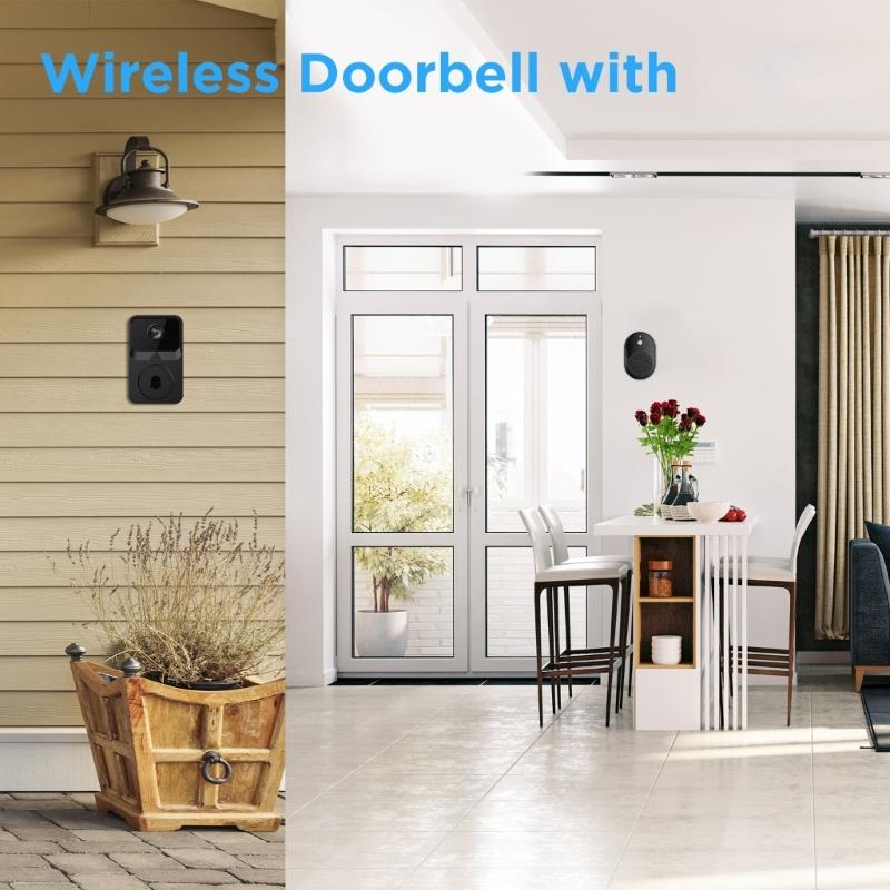 Wireless Videos Doorbell Camera with Chimes Videos Door Bells Two way Intercoms Sound Door Bells Easy Installation