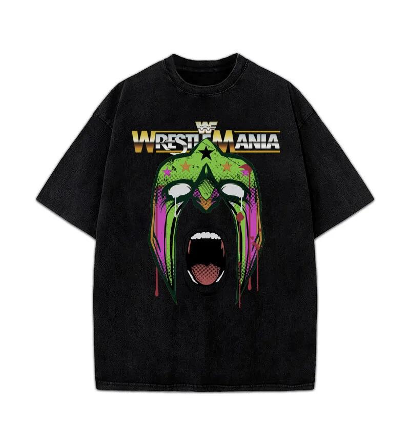 Vintage Style Wrestlemania WWF Ultimate Warrior Custom Design Men T-Shirt 4XL