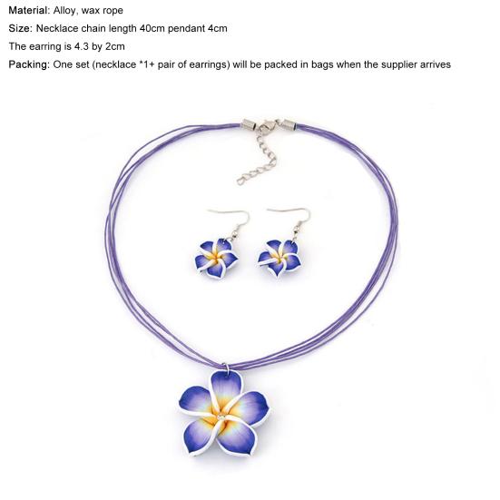 Jewelry Set Fashion Attractive Alloy Flower Dangle Jewelry Set for Party Dating Vacation