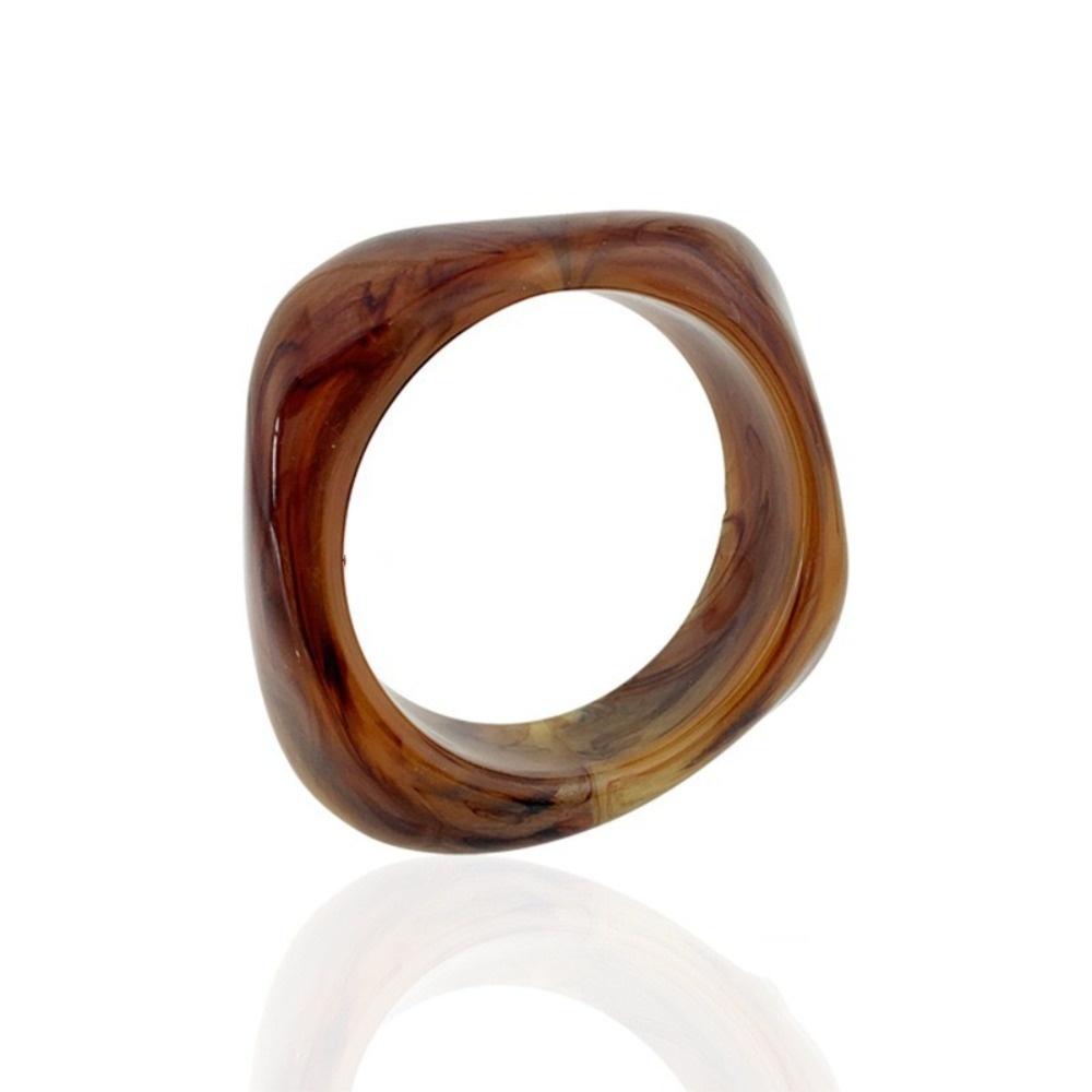 Zinc Zinc Alloy Acrylic Bangle Vintage Retro Hand Ring Creative Irregular Chunky Bangles  Gift