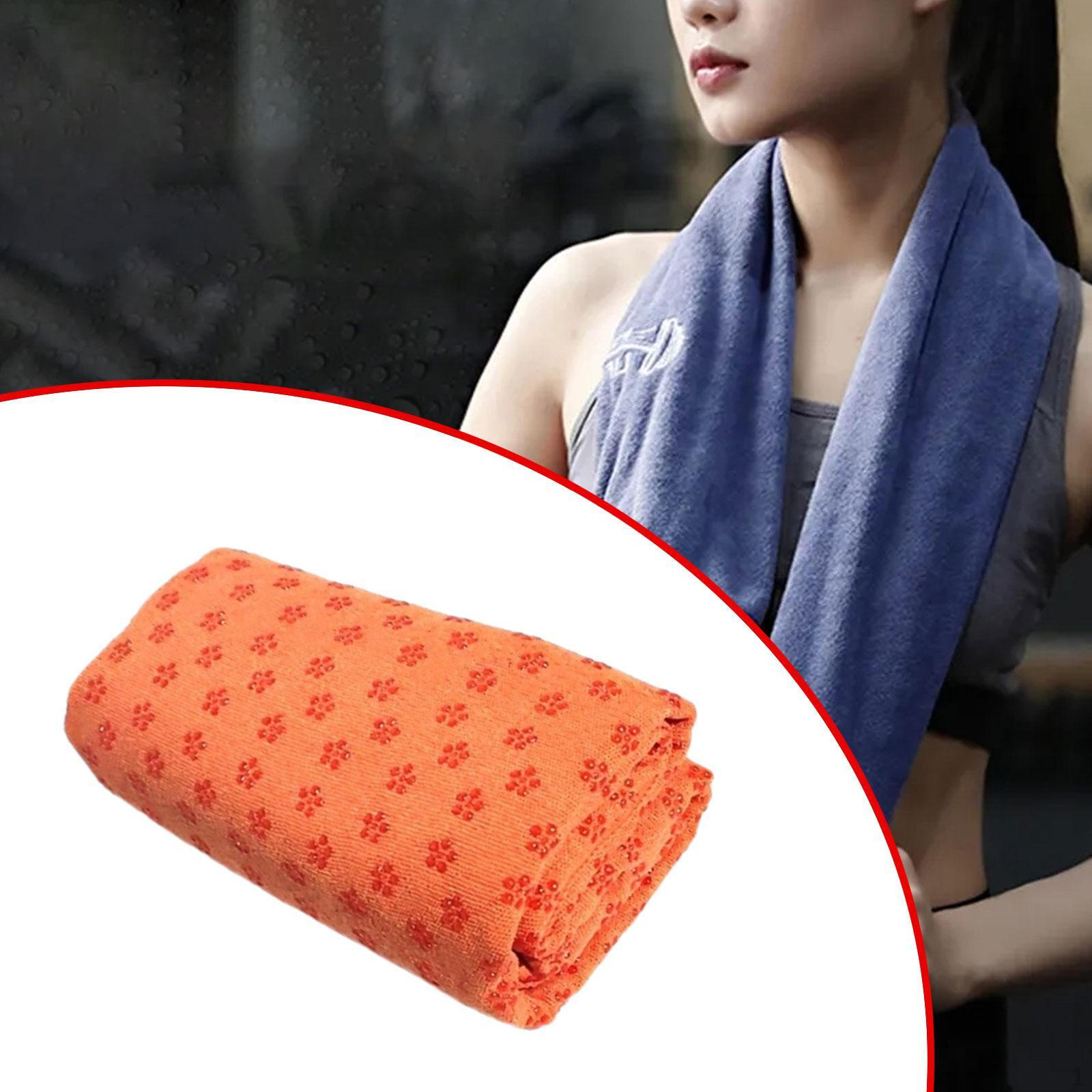 

Коврик для йоги Полотенце Оборудование для упражнений Мягкая микрофибра Нескользящая ручка для путешествий в помещении оранжевый