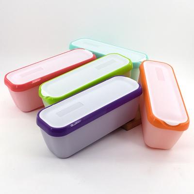 Ice Cream Storage Tub Rectangular Reusable Ice Cream Box Container Mold with Lid Kitchen Refrigerator Storage Home Ice Cream Tub