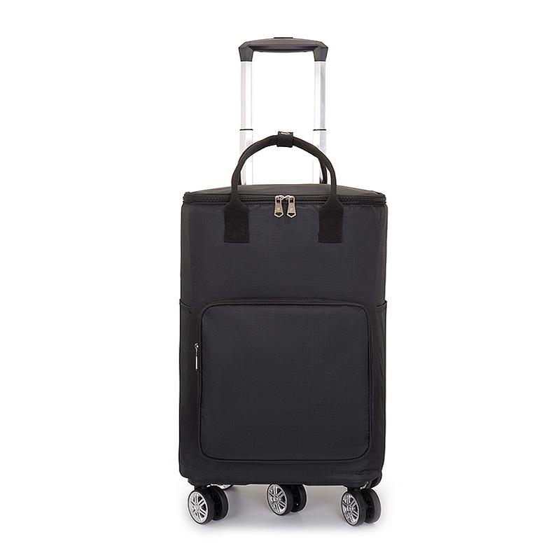 Portable Small Trolley Cart with Universal Wheels and Insulated Shopping Bag