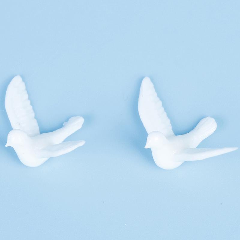 

2шт 1:12 Мініатюрних лялькових будиночків з полімерної смоли, модель імітації тварини, білий голуб