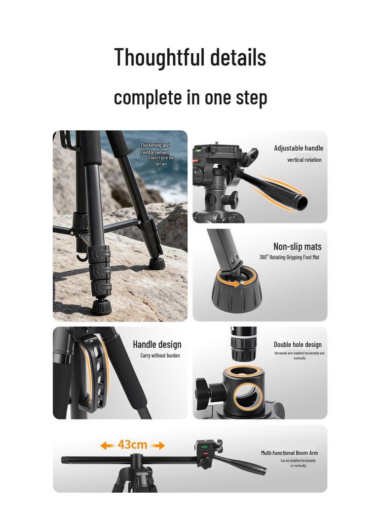Multifunctional Universal Floor Tripod for Mobile Phone Live Streaming and Overhead Photography