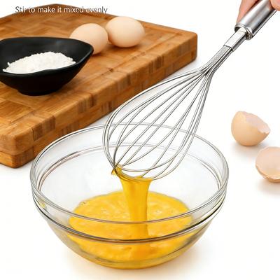 3Pcs Kitchen Stainless Steel Whisks for Baking Mixing Eggs Batter Evenly Hanging Design