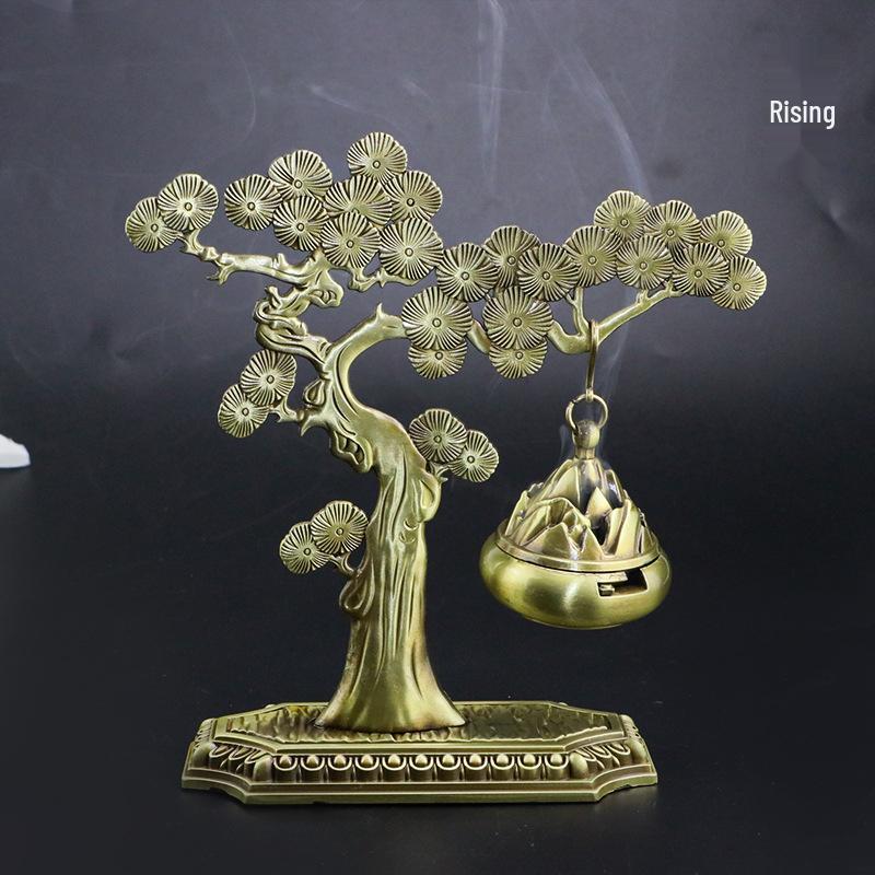 Pine Tree Hanging Incense Diffuser for Home - Agarwood & Sandalwood Censer for Tea and Incense Ceremonies