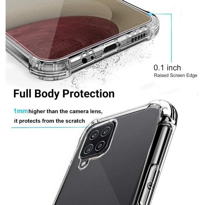 PHONE CASE Case for Samsung A12, Transparent Samsung A12 Case + 2Pack Tempered Glass Screen Protector, S193