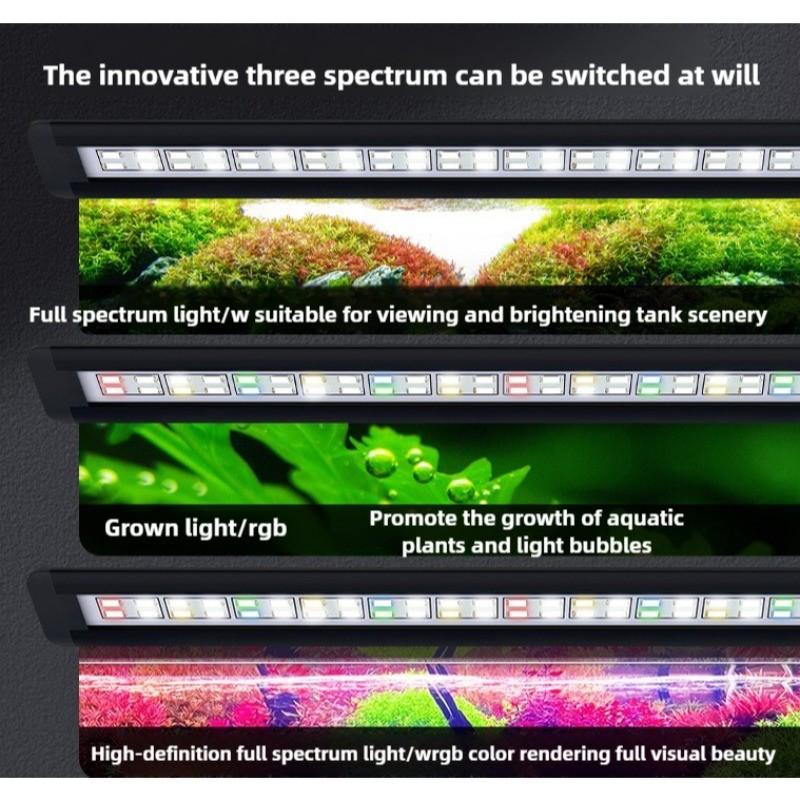 Full Spectrum Professional Highlight Algae Burst Bracket Light App Dimming Timing WRGB Aquatic Lamp Aquarium Fish Tank Light