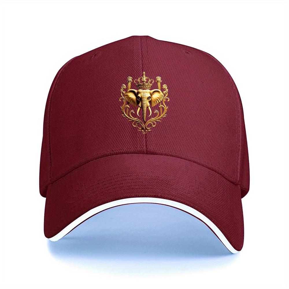 Golden Elephant Baseball Cap Unisex Polyester Adjustable Outdoor Sports Summer Cap One Size