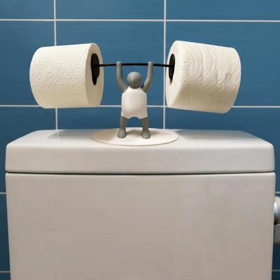 Funny Weightlifter Toilet Roll Holder Space Saving Fitness Themed 3D Printed Toilet Paper Rack Plastic