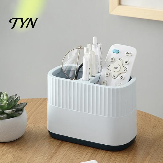 Office Supplies Storage Organizer Desktop Pen Holder, Compartments Thickened Plastic Organizer, Macaron Modern Desk Decor for Color Vertical