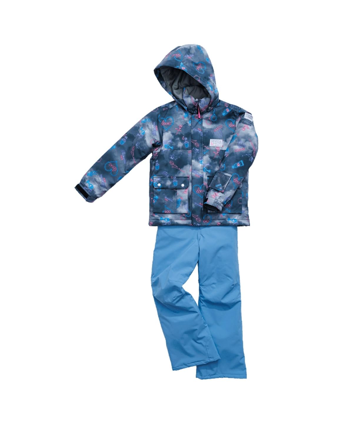 

[Onyon] Лыжный костюм RES66001 Детский слитный костюм BLK x ICE 160