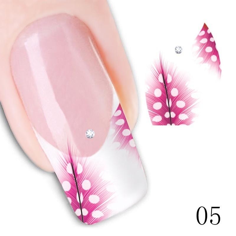 5Pcs/Set Bulk Flower Decals Water Transfer Manicure Nail Art Stickers Tips Decoration DIY  Random