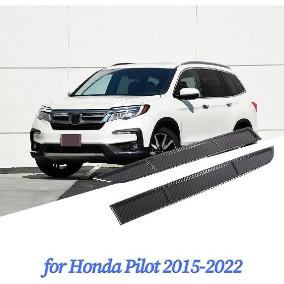 Emblem Front Grille Decals Front Center Grill Grille Cover Trim Fit for Honda Pilot 2015-2022 Front Grille Decorative Strip Car Logo Sticker 2PCS
