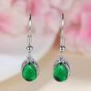 New Product Water Droplet Shaped Emerald Earrings Simple Elegant and Fashionable