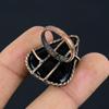 Black Onyx Gemstone Copper Wire Wrapped Handmade Jewelry Ring For Woman