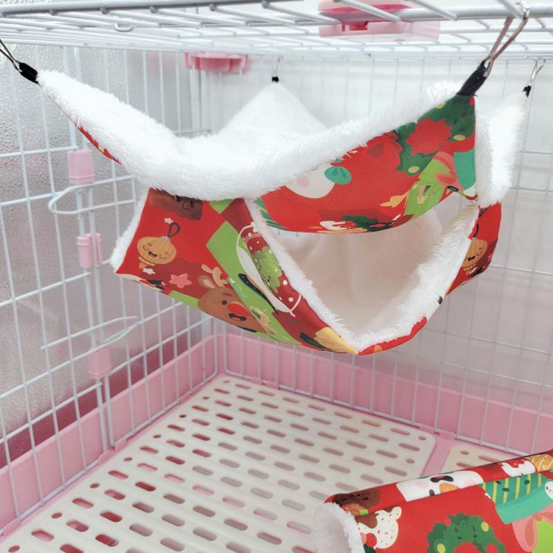 Pet Christmas Hamak Zimowy ciepły tunel Wiszące bawełniane gniazdo Artykuły dla zwierząt dla wiewiórki chomika