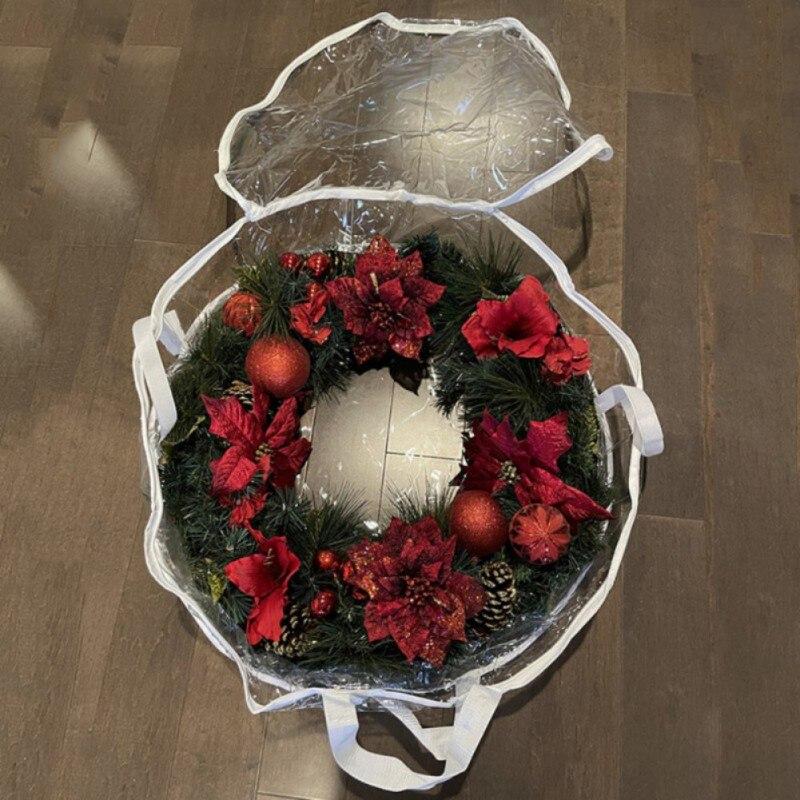 Transparency Christmas Tree Bag Xmas Wreath Storage Bag For Organization Christmas Tree Garl