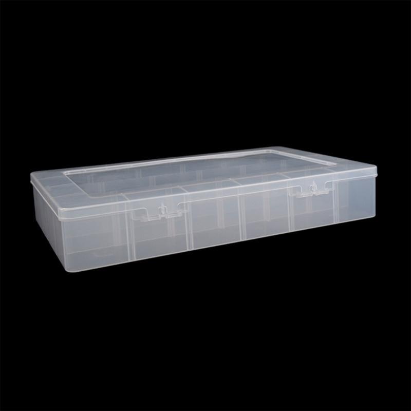 24 Compartments Clear Stackable Plastic Storage Boxes with Adjustable Dividers for Beads Crafts Jewelry Fishing Tackle