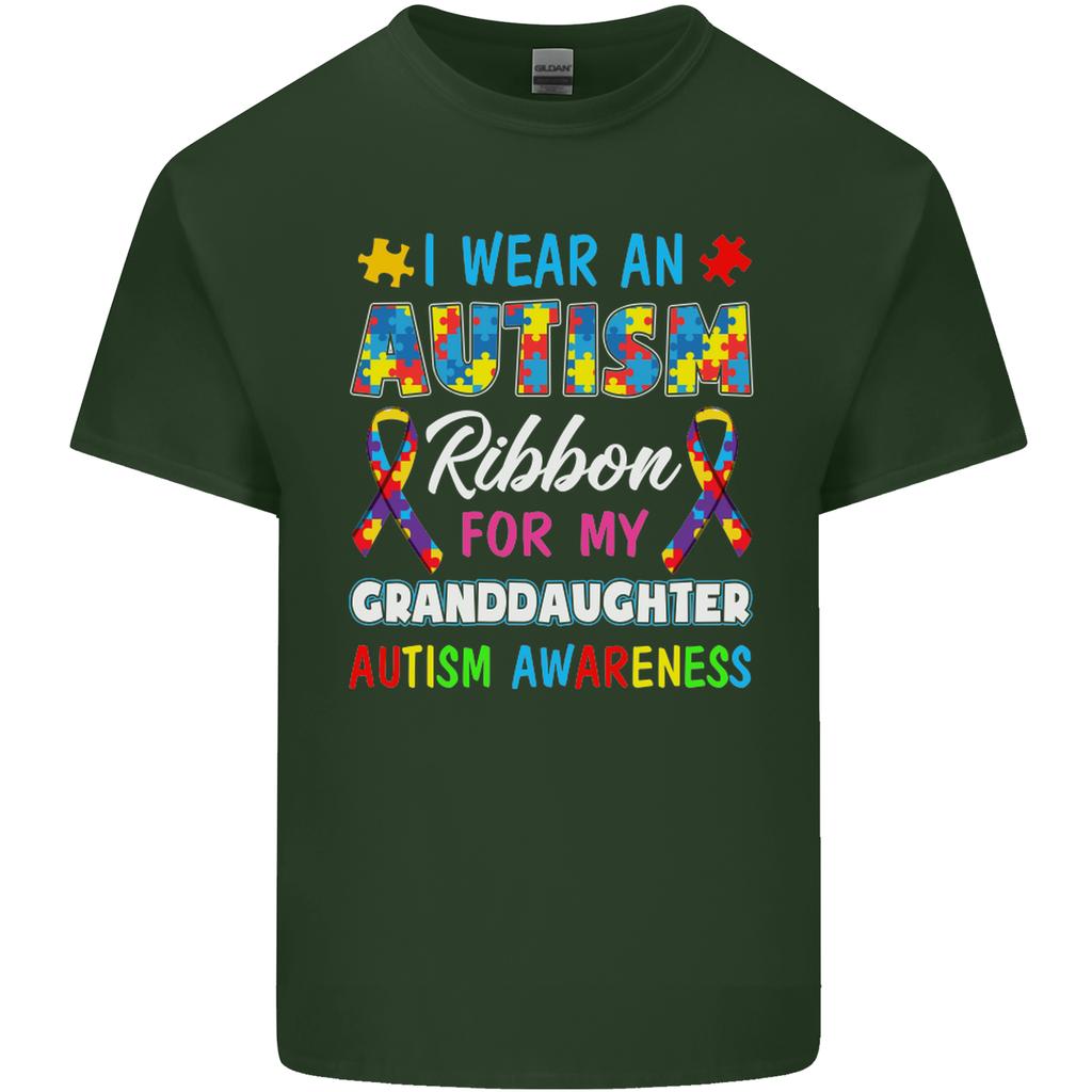 Autism Ribbon For My Granddaughter Autistic Unisexs Light Cotton TShirt