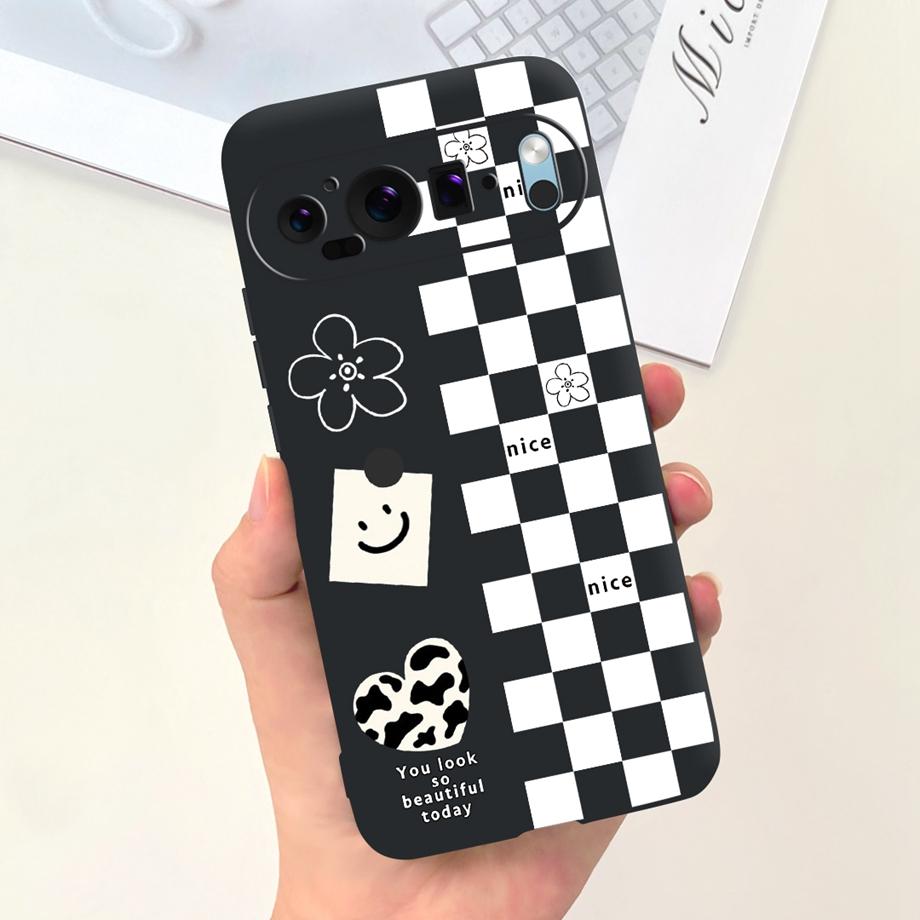 Cartoon Black Cat Cool Style Phone Case For Google Pixel 9 9Pro 7 6 6a 6Pro Coque Fundas Ultra Soft Silicone TPU Bumper Cover