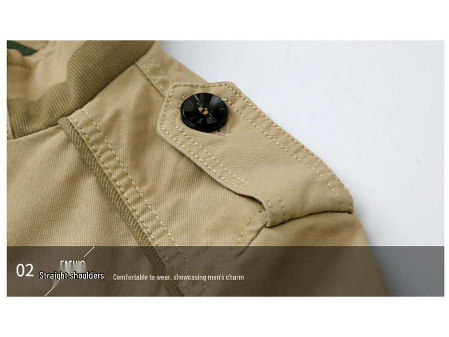 Herren Cross-Border Baumwolljacke - Lässig lockere Passform, Mittellang, Übergröße Oberbekleidung für Mittelalte & Ältere.