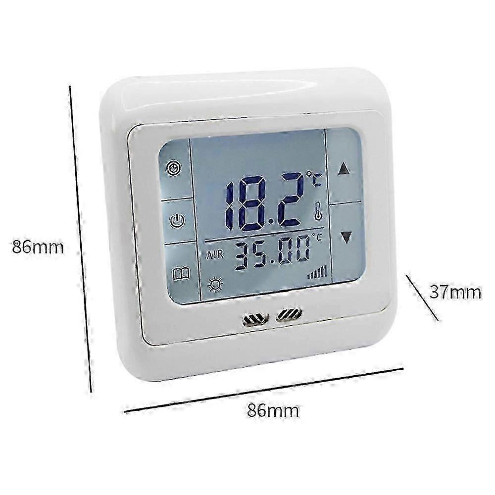 Electric Heating Thermostat 0-99 () 16000 (mA) Touch LCD Screen Floor Heating Thermostat Controller 16A Electric Heating Film Heating Cable