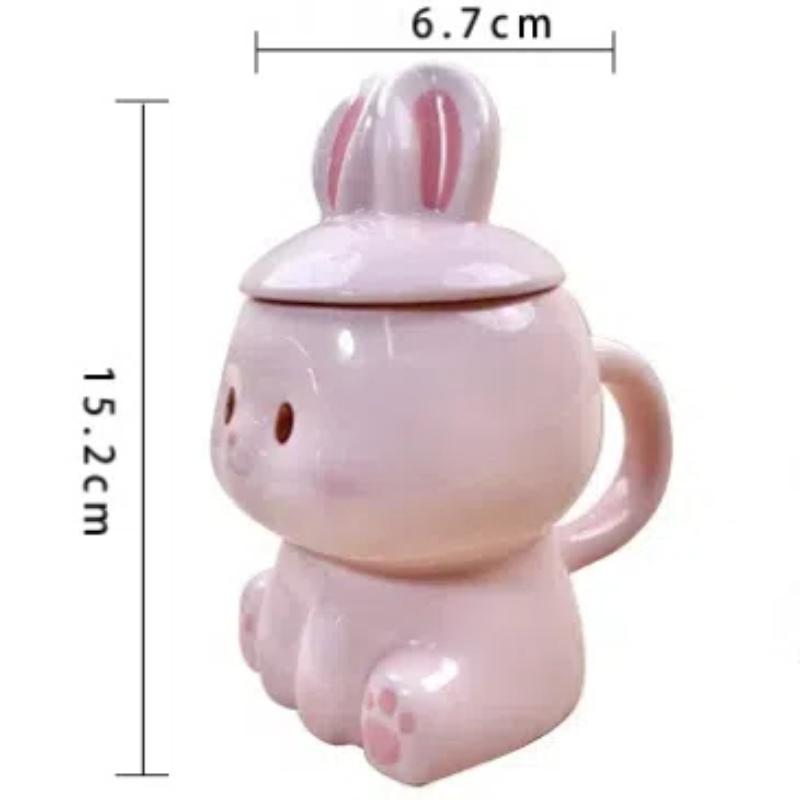 Kawaii Hasen Keramiktasse – Niedliche Kaffeetasse im INS-Stil für Paare, Milchtee, Frühstück, Valentinstagsgeschenk