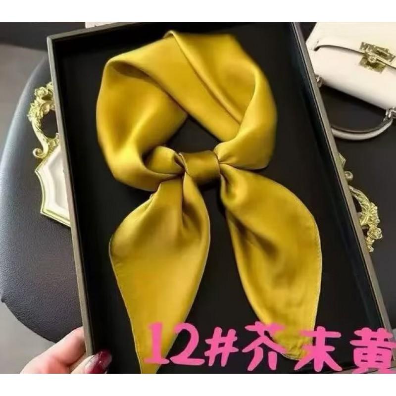 Foulard Quadrato 70cm in Raso Imitazione Seta Tinta Unita Donna Elegante Semplice Versatile per Collo Fascia Decorativa