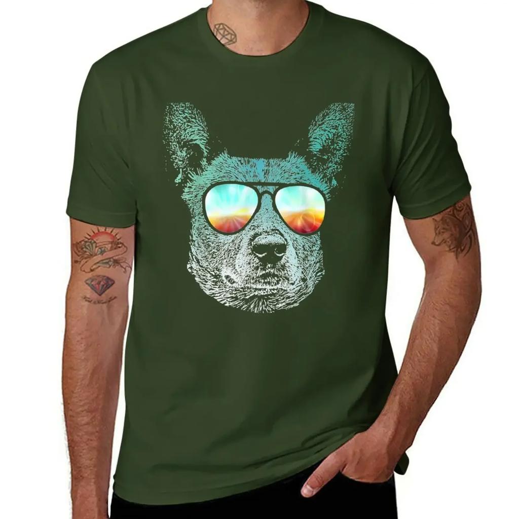 Neon Dog Australian Stumpy Tail Cattle Dog T-Shirt sports fans anime cute clothes mens t shirts casual stylish