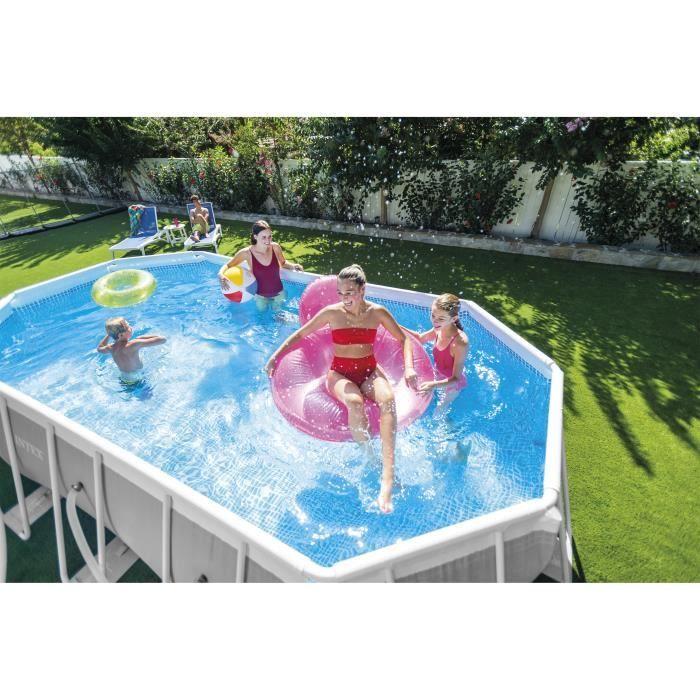 Kit Piscine supraterane tubulare INTEX - Pris Frame - 503 x 274 x 122 cm - Oval (Pompe, prelată, covoraș de sol și scară) - 26796NP