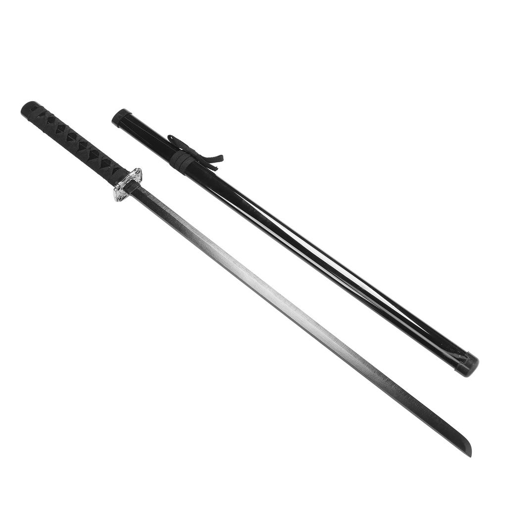 Kids Wooden Sword with Sheath Black Dragon Pattern Realistic Details Portable Cosplay Wooden Sword