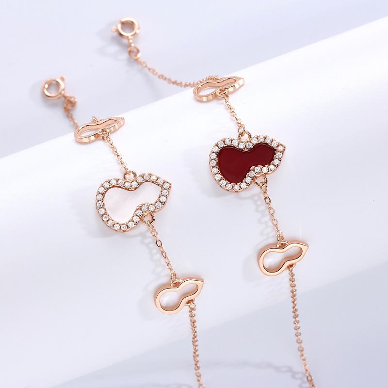 Gourd Bracelet Niche Ins Style Light Luxury High-end Sense White Fritillary Agate Bracelet Jewelry Women