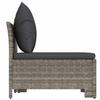 2 Piece Garden Lounge Set with Cushions Gray Poly Rattan
