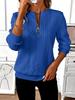 Hoodie Textured Women's Solid Color Long Sleeve Casual Top Loose Half Open Collar Autumn Winter