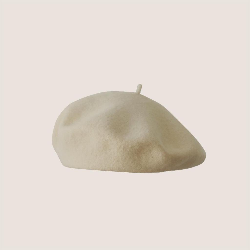 Vintage Wool French Beret for Women Solid Fashion Simple Casual Beret Solid Classic Breathable Soft Comfortable Hat for Fall Winter