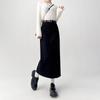 Women Split Suit Midi Skirts Summer Slim High Waist A Line Skirt Female Elegant Casual Office Lady Korean Vintage Black